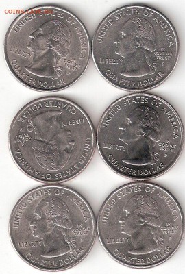 Квотеры-штаты США - 6шт. Распродажа по ФИКС - Kvoteri-6st P р