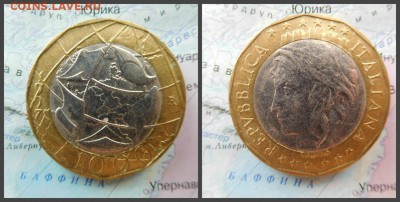 Италия 1000 лир, 1997 Карта с объединенной Германией - 3