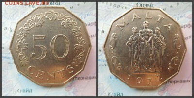 Мальта 50 центов, 1972г - 7