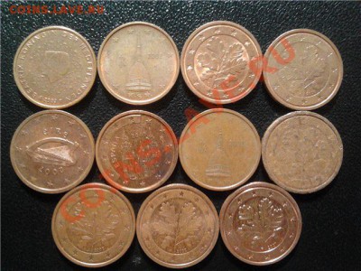 2 ЕВРОЦЕНТА, подборка из 11 шт., до 07.05.11 в 22-00мск - 2 евроцента.