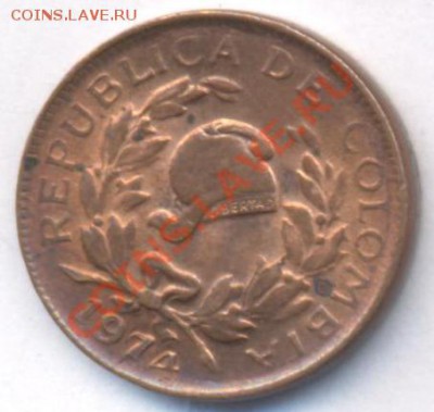 Колумбия 1 центаво 1974 г.  До 4.05.11 г. 20-00 МСК. - Колумбия.1