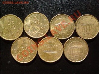 20 ЕВРОЦЕНТОВ, подборка из 7 шт., до 07.05.11 в 22-00мск - 20 евроцентов.