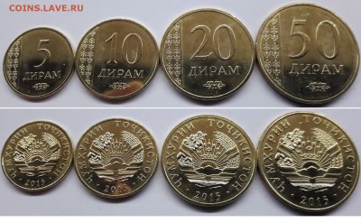 Набор монет Таджикистан 2015 год 4 шт до 17.07.2018 22.00МСК - 2015
