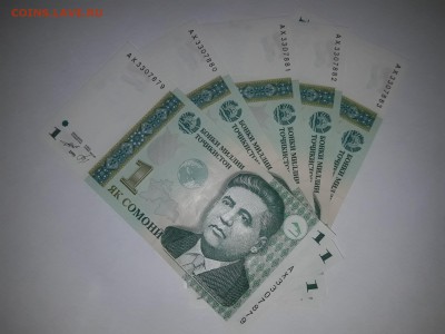 Таджикистан 1 сомони 2010 года до 19.07.2018 22.00 МСК - 20180714_224848