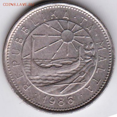 Мальта 10 центов 1986 г. до 24.00 21.07.18 г. - 008