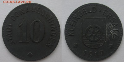 Нотгельды Германии. Обзорная тема. - 10 пф. 1917г. Донауэшинген.JPG