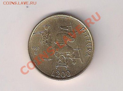 Сан Марино 200 лир 1997 Художник БЛЕСК до 23.00 07.05 МСК - 200-97