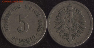 Германия 5 пфеннигов 1889 до 22:00мск 23.07.18 - Германия 5 пфеннигов 1889 -60