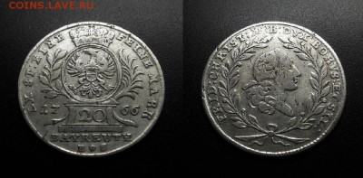 Германия (Бранденбург-Байрейт) 20 крейцеров (1766) до 19.07 - Германия (Бранденбург-Байрейт) – 20 крейцеров (1766) (Ag)