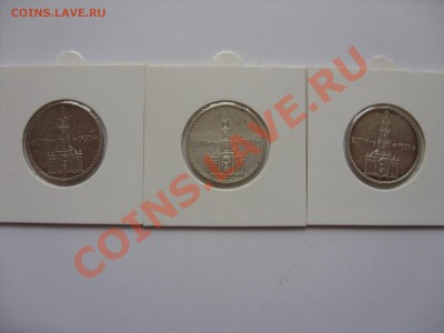 2 марки. Кирха подписная. 1934 A, A, F. Германия. Серебро. - 2 марки 1934 Кирха А А F - 2.JPG