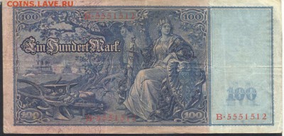 Германия 100 марок 1910 г. Красная печать.20.07.18 г. 22 -00 - 100  м. 1910
