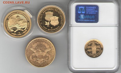 5 и 20 долларов, 1000 франков золото и серебро на оценку - 001_cr