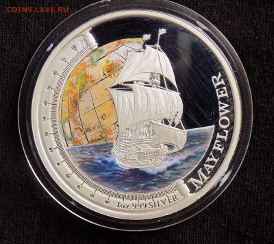 Тувалу 1 доллар 2012 парусник Мейфлауэр Цветная - DSCN2123.JPG