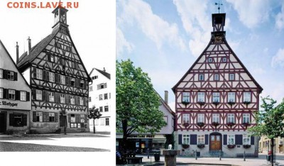 Нотгельды Германии. Обзорная тема. - Ратуша в 1910 году и в настоящее время