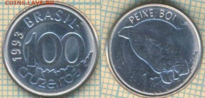 Бразилия 100 крузейро 1993 г. , до 26.07.2018 г. 22.00 по Мо - Бразилия 100 крузейро 1993  2186