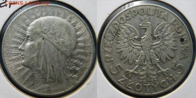 Польша 5 злотых 1932 год До  23.07 в 22-00МСК - ПАол 5 зл
