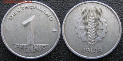 28.Ходячка ГДР 1 пфенниг 1948-1989г - 28.3. -ГДР 1 пфенниг 1949 А    7503