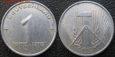 28.Ходячка ГДР 1 пфенниг 1948-1989г - 28.7. -ГДР 1 пфенниг 1952 А    7338