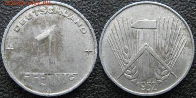28.Ходячка ГДР 1 пфенниг 1948-1989г - 28.8. -ГДР 1 пфенниг 1952 А    7625