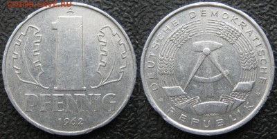 28.Ходячка ГДР 1 пфенниг 1948-1989г - 28.15. -ГДР 1 пфенниг 1962 А    7407