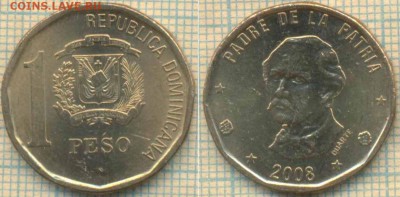Доминикана 1 песо 2008 г., до 30.07.2018 г. 22.00 по Москве - Доминикана 1 песо 2008  2231
