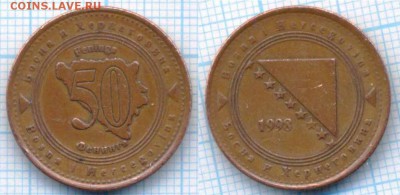 Босния и Герцеговина 50 фенингов 1998 г, до 30.07.2018 г. 22 - Босния и Герц 50 фенингов 1998 2248 