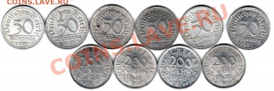 Германия (Империя, Веймар, 3-й Рейх). Предпродажная оценка. - 50, 200 mark_1
