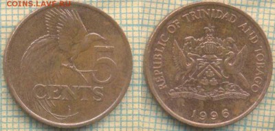 Тринидад и Тобаго 5 центов 1996 г., до 01.08.2018 г. 22.00 п - Тринидад и Тобаго 5 центов 1996