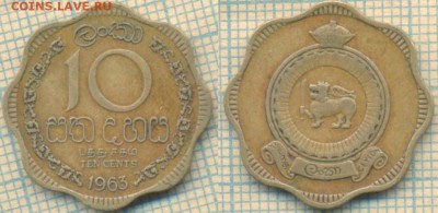 Цейлон 10 центов 1963 г. , до 02.08.2018 г. 22.00 по Москве - Цейлон 10 центов 1963