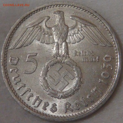 Германия-Третий рейх 5 рейхсмарок 1939 D 2.08.18 (чт. 22-30) - DSC08886.JPG