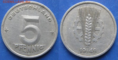 29.Ходячка ГДР 5 пфеннигов 1949-1988г. - 29.1. -ГДР 5 пфеннигов 1949 А    6429