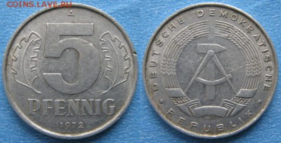 29.Ходячка ГДР 5 пфеннигов 1949-1988г. - 29.14. -ГДР 5 пфеннигов 1972 А    7022