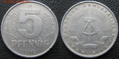 29.Ходячка ГДР 5 пфеннигов 1949-1988г. - 29.16. -ГДР 5 пфеннигов 1972 А    7365