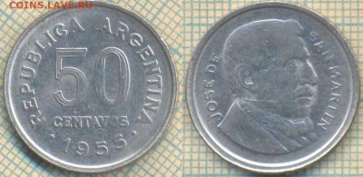 Аргентина 50 сентаво 1955 г., до 09.08.2018 г. 22.00 по Моск - Аргентина 50 сентаво 1955  3144