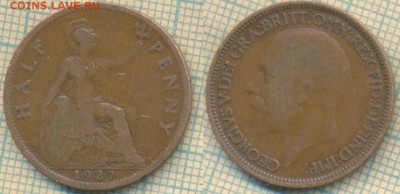 Великобритания полпенни 1927 г., до 09.08.2018 г. 22.00 по М - Великобритания попенни 1927 3145