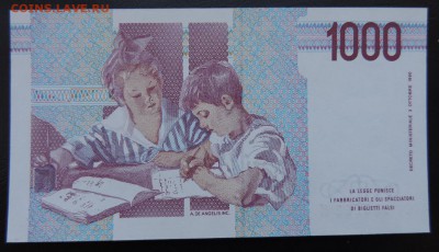 ИТАЛИЯ 1000 лир 1990г., ДО 07.08. - 1000 лир 1990г., В..JPG