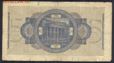 Германия (3-ий Рейх) 5 марок 1939-45 г. 5.08.18 г  22-00 МСК - Германия 5 1