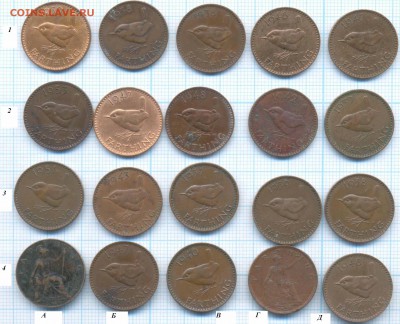 Великобритания фартинги 1919 -1953 гг., фикс 25 руб - 1 шт - Англия фикс 3