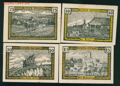 ГЕРМАНИЯ. Нотгельды 10,25,50,75 пф 1921г с.Ридер до 07.08.18 - Image1