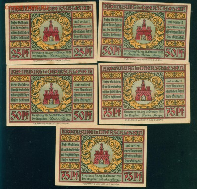 ГЕРМАНИЯ. Нотгельды 25,50,75 пф 1921г г Кройцбург до 07.08 - Image5