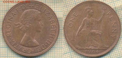 Великобритания 1 пенни 1964 г., до 10.08.2018 г. 22.00 по Мо - Великобритания 1 пенни 1964  3162