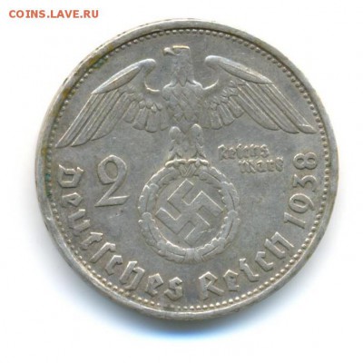 Ag. 3-й рейх 2 марки 1938 B. до 11.08 22:00 - 8