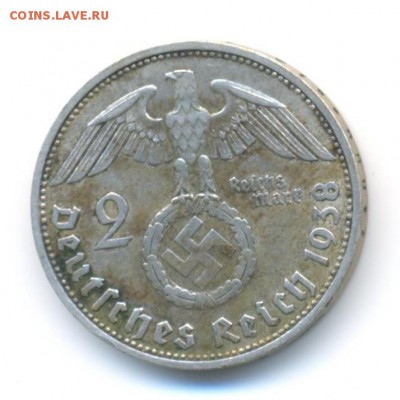Ag. 3-й рейх 2 марки 1938 D. до 11.08 22:00 - 9