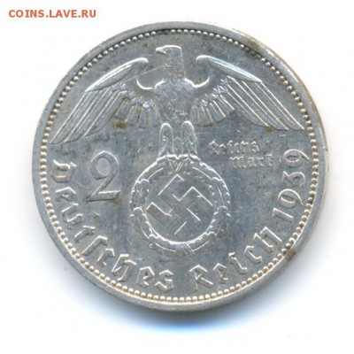 Ag. 3-й рейх 2 марки 1939 А. до 11.08 22:00 - 10