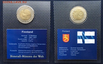 биметалл Финляндия 10 марок 1998 UNC блистер в запайке - bimetall_finljandija_10_marok_1998_unc_blister_v_zapajke