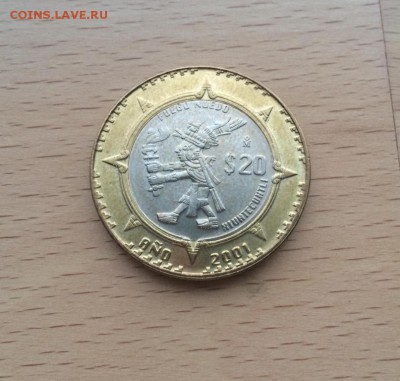 биметалл Мексика 20 песо 2001 Шиутекутли Бог огня не частая - bimetall_meksika_20_peso_2001_shiutekutli_bog_ognja_vlastelin_vulkanov_tirazh_2_5_mln_ne_chastaja