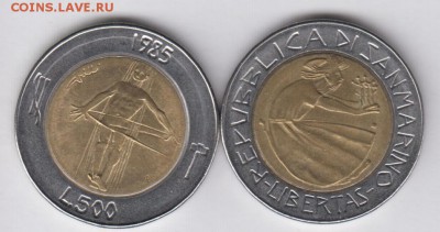 биметалл Сан Марино 500 лир 1985 Борьба с наркотиками - bimetall_san_marino_500_lir_1985_borba_s_narkotikami