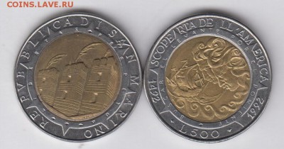 биметалл Сан Марино 500 лир 1992 - bimetall_san_marino_500_lir_1992