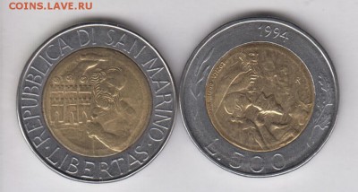биметалл Сан Марино 500 лир 1994 - bimetall_san_marino_500_lir_1994