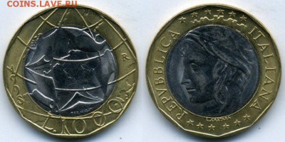 биметалл Италия 1000 лир 1998 Европейский Союз - bimetall_italija_1000_lir_1998_evropejskij_sojuz